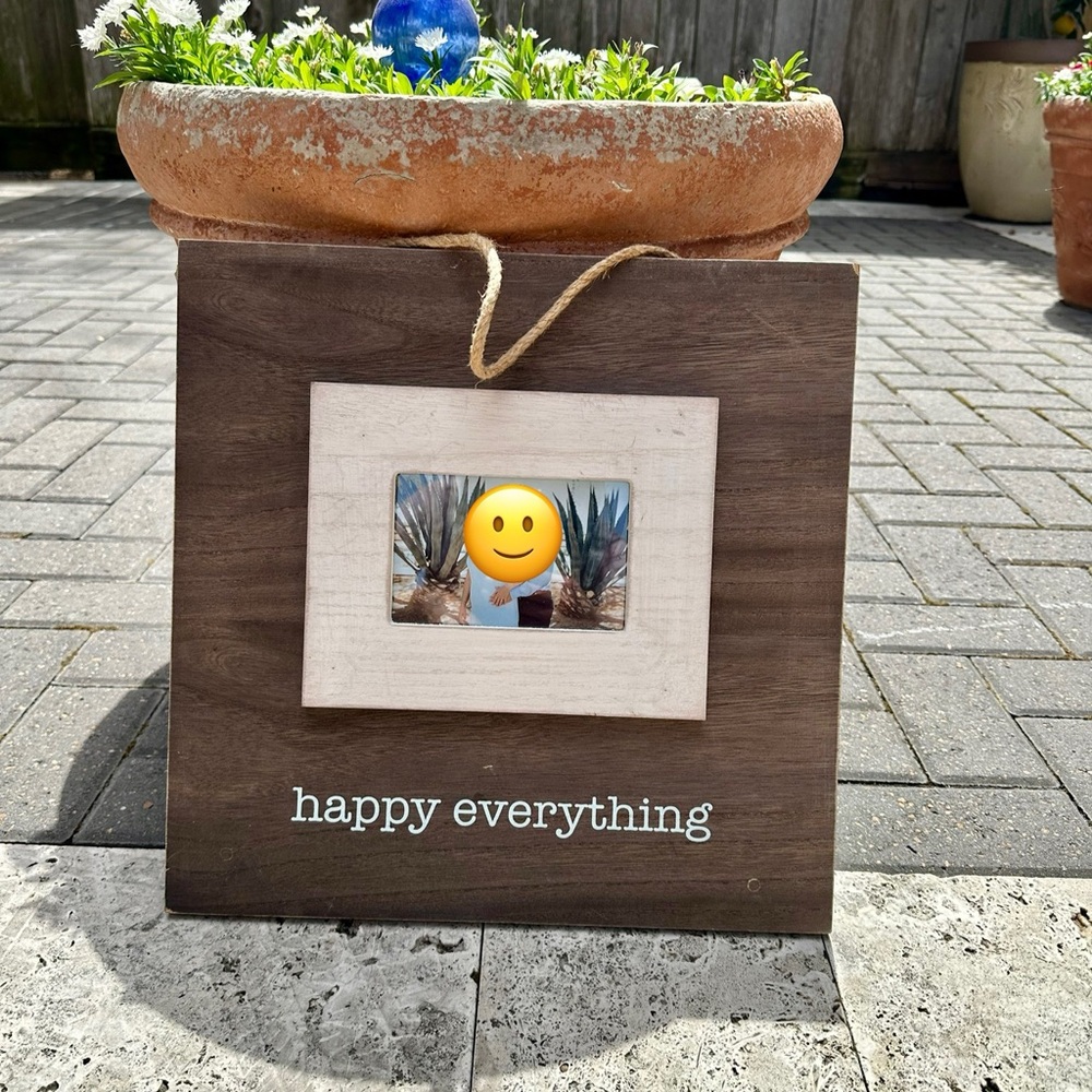Happy Everything Brown and Cream Photo Frame